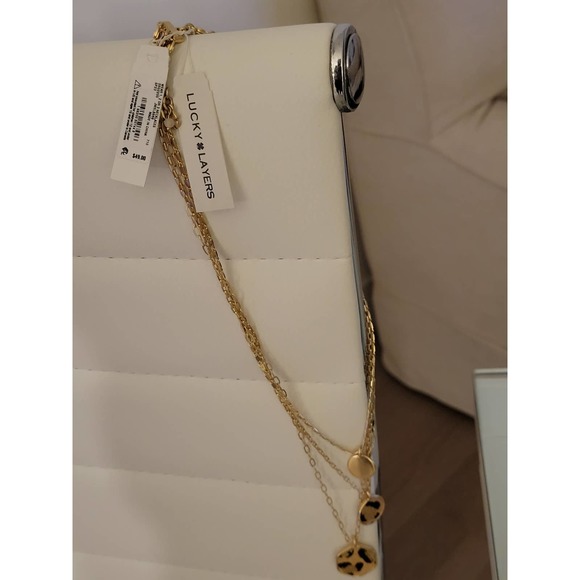 FINAL PRICE! Lucky Brand Gold-Tone Animal-Print Disc Layered Pendant Necklace - Picture 2 of 7